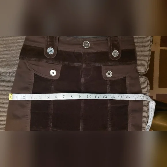Brown Corduroy Knee Length Skirt Size 5/6 Classic Preppy Fall Tailored - Picture 7 of 10